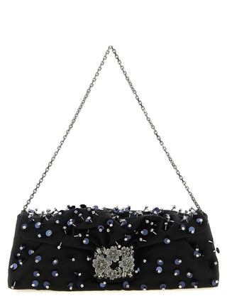 Roger Vivier Black Viscose Clutch Bag