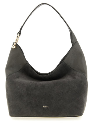 Furla Gray Calfskin Shoulder Bag