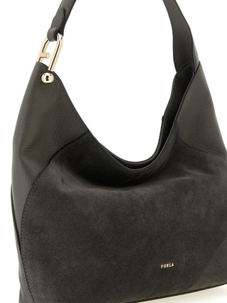 Furla Gray Calfskin Shoulder Bag