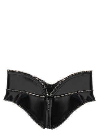 Alexander McQueen Black Leather Regular Belt