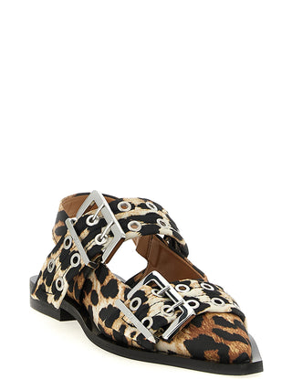 Ganni Multicolor Polyester Ballet Flats