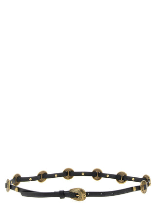 PINKO Black Calfskin Thin Belt