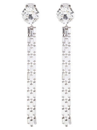Alessandra Rich Silver Glass Earrings