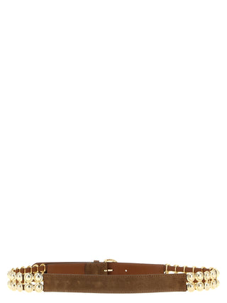 PINKO Brown Lamb Leather Regular Belt