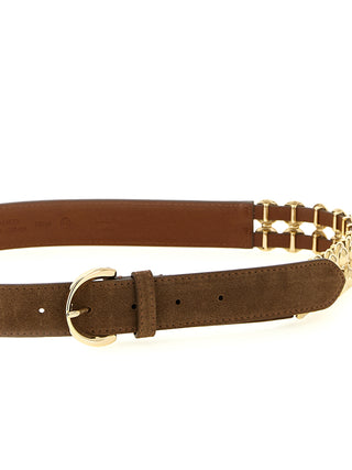 PINKO Brown Lamb Leather Regular Belt