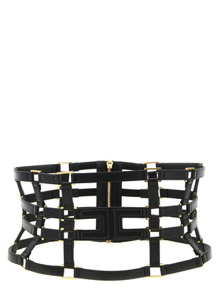 Elisabetta Franchi Black Polyethylene High-Waist Belt