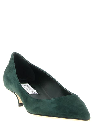Jimmy Choo Bicolor Leather Mid Heel Pumps