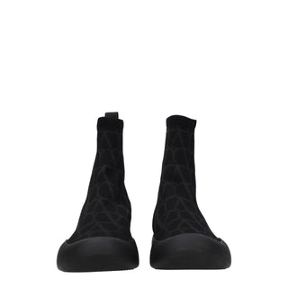 Valentino Garavani Black Fabric High Top Sneakers