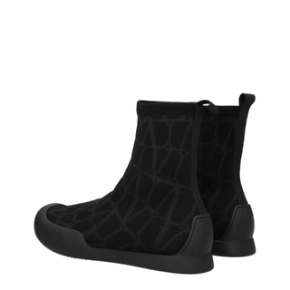 Valentino Garavani Black Fabric High Top Sneakers