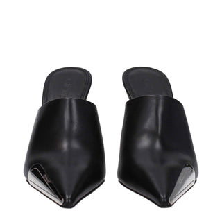 Off-White Black Leather High Heel Pumps