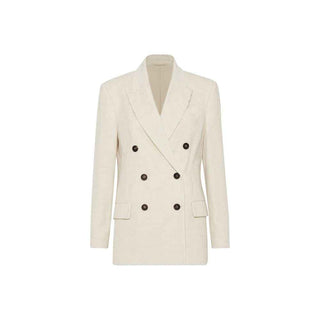 Brunello Cucinelli White Cotton Blazer