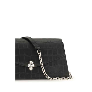 Alexander McQueen Black Calf Leather Bos Taurus Shoulder Bag