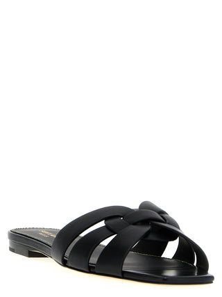 Saint Laurent Black Calfskin Slides