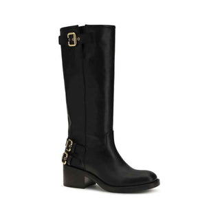 Chloé Black Calf Leather Bos Taurus Flat Boots