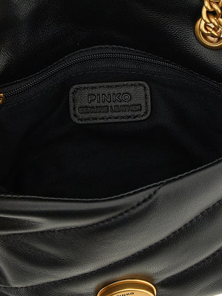 PINKO Black Lamb Leather Crossbody Bag
