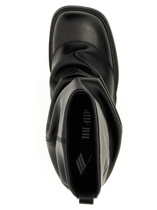 The Attico Black Calfskin Ankle Boots