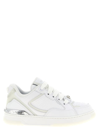 Versace White Calfskin Low Top Sneakers