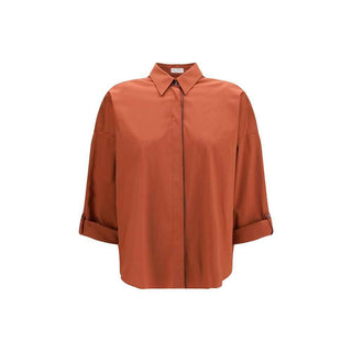 Brunello Cucinelli Brown Cotton Shirt