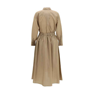 Brunello Cucinelli Beige Cotton Casual Dress