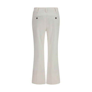 Brunello Cucinelli White Cotton Flared Pants