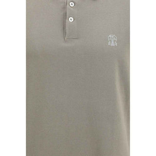 Brunello Cucinelli Bicolor Cotton Polo Shirt