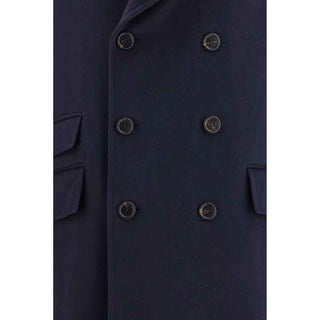 Brunello Cucinelli Blue Wool Oves Aries Coat