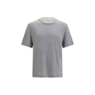 Brunello Cucinelli Gray Cotton T-Shirt