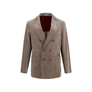 Brunello Cucinelli Gray Cotton Full-Length Jacket