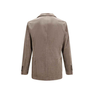 Brunello Cucinelli Gray Cotton Full-Length Jacket