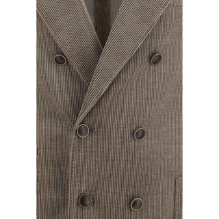 Brunello Cucinelli Gray Cotton Full-Length Jacket