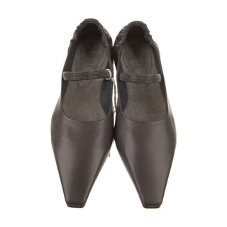 Brunello Cucinelli Brown Leather Ballet Flats