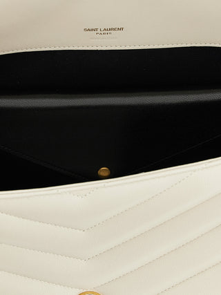 Saint Laurent Beige Lamb Leather Shoulder Bag