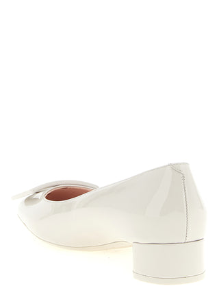 Roger Vivier Gray Calfskin Mid Heel Pumps