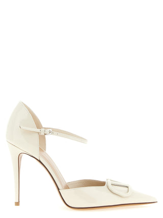 Valentino Garavani White Calfskin High Heel Pumps