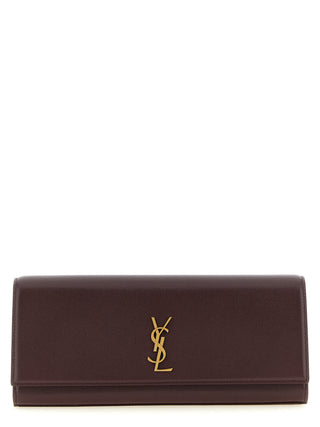 Saint Laurent Bordeaux Calfskin Clutch Bag
