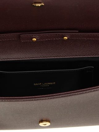 Saint Laurent Bordeaux Calfskin Clutch Bag