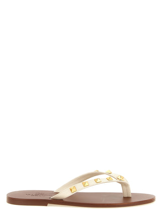 Valentino Garavani White Calfskin Slides