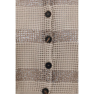 Brunello Cucinelli Beige Cotton Cardigan