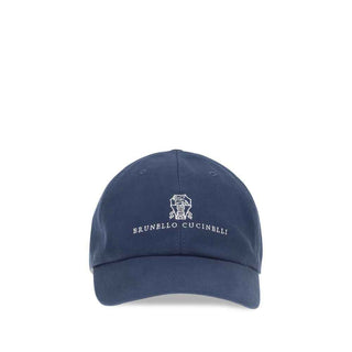 Brunello Cucinelli Blue Cotton Cap (Baseball Hat)