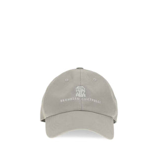 Brunello Cucinelli Gray Cotton Cap (Baseball Hat)