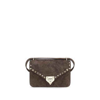 Valentino Garavani Brown Suede Leather Shoulder Bag