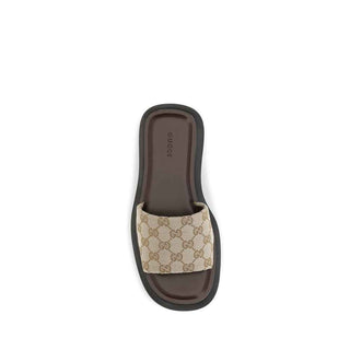 Gucci Beige Fabric Platform Sandals