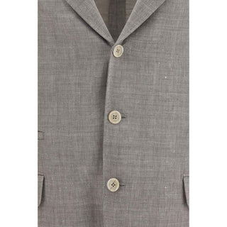 Brunello Cucinelli Beige Linen Full-Length Jacket