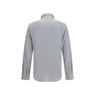 Brunello Cucinelli Gray Silk Dress Shirt