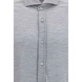 Brunello Cucinelli Gray Silk Dress Shirt