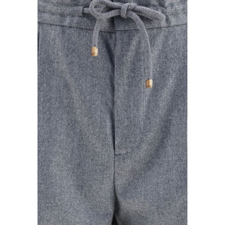 Brunello Cucinelli Gray Wool Oves Aries Casual Pants