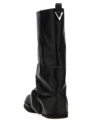 The Attico Black Calfskin Over The Knee