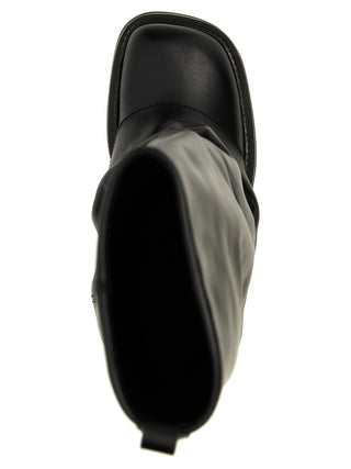 The Attico Black Calfskin Over The Knee