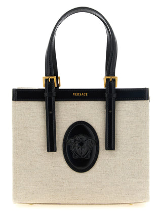 Versace Beige Linen Tote Bag