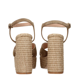Gianvito Rossi Brown Leather Platform Sandals